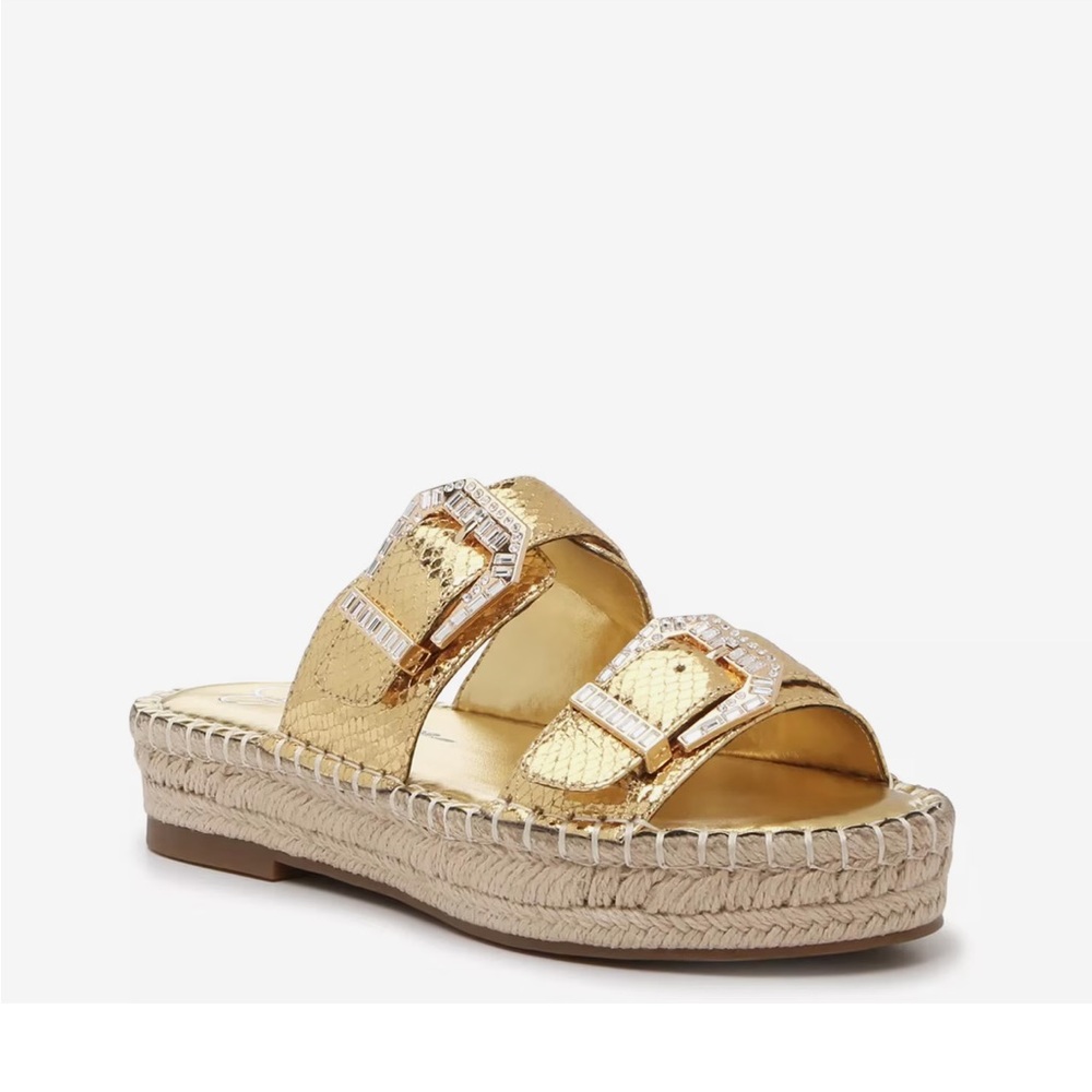 Gold Jessica Simpson Chandria Platform Sandal 7